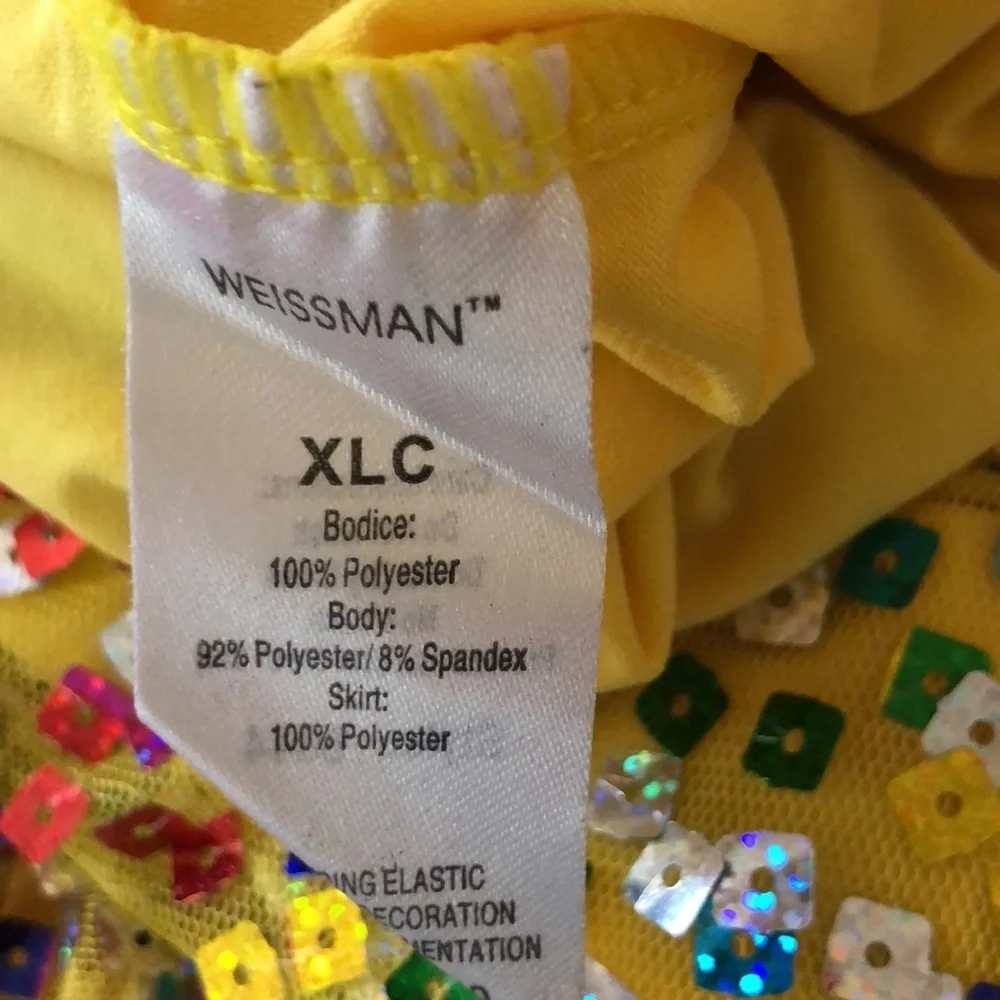 Weissman Yellow Sequin Dance Dress - XLC